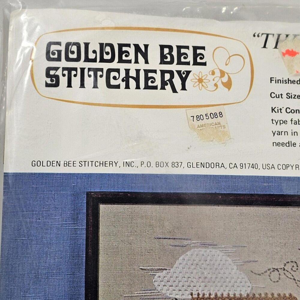 Golden Bee Stitchery Kit #902 14" x 18" The Cottage 100% Wool 1979 Cross Stitch - Picture 5 of 6